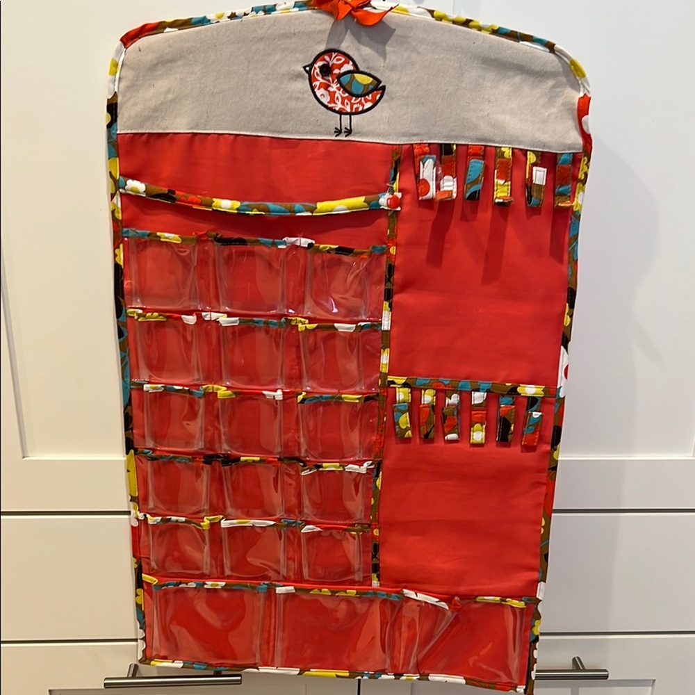 Sheffield Home Red Jewelry Organizer with Clear Pockets